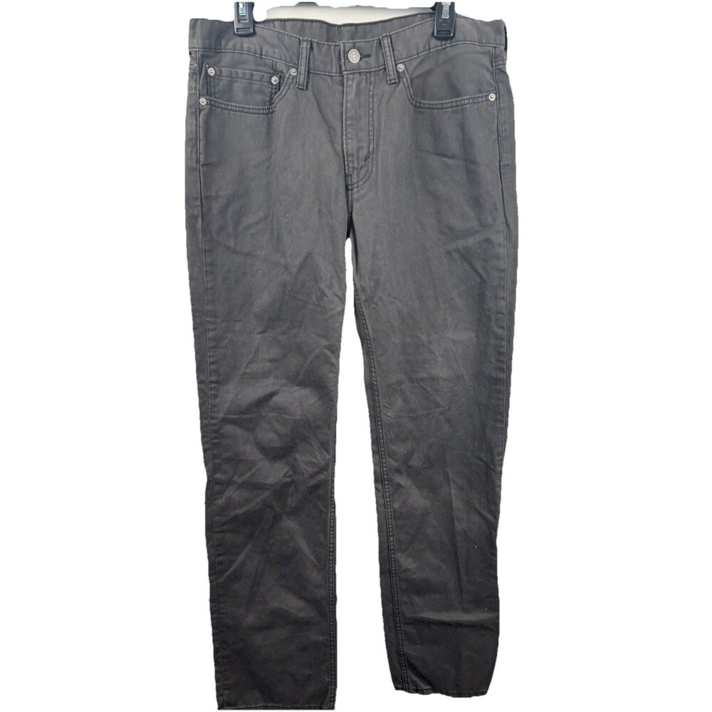 Levi's 514 Jeans Mens 34x34 Black Denim White Tab Dark Wash Straight Leg